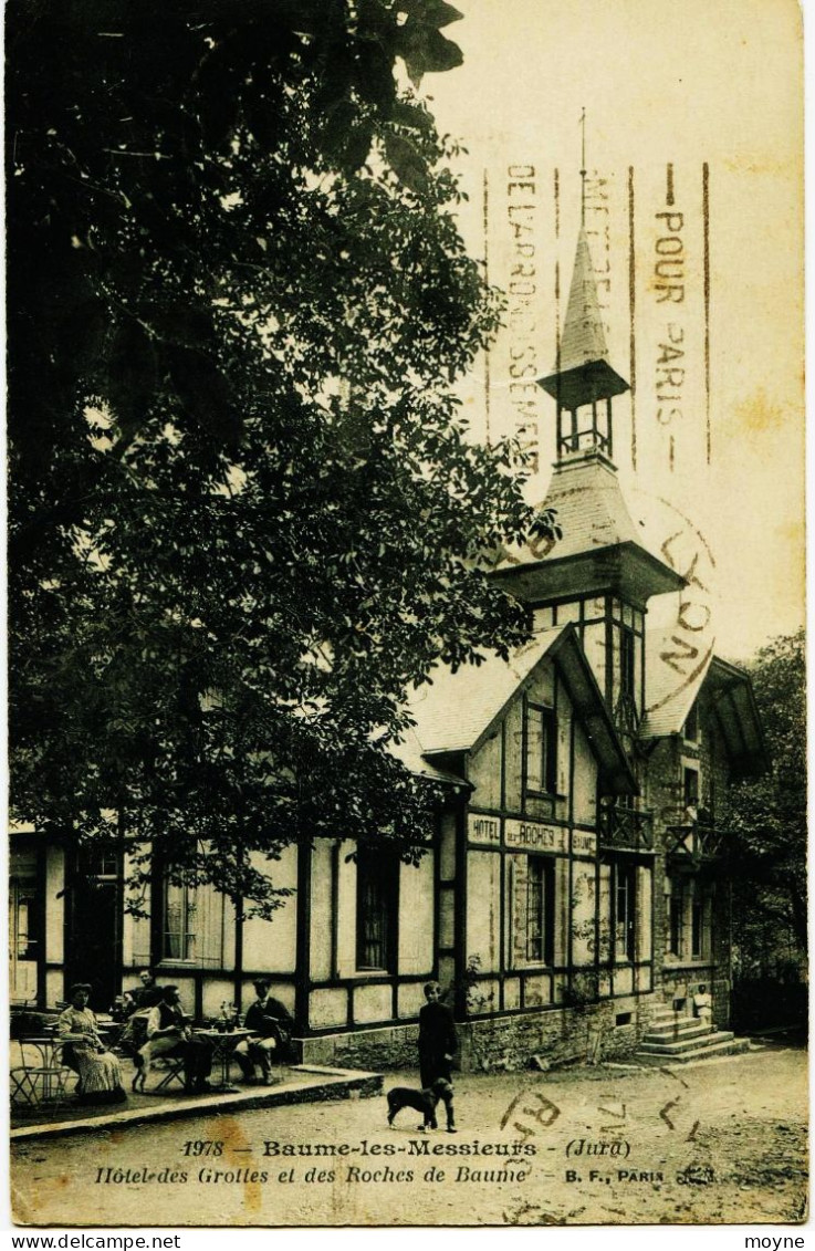 3473 - Jura - BAUME Les MESSIEURS :  HOTEL  DES  GROTTES  -   T . Rare    - Circulée En 1928 - Baume-les-Messieurs
