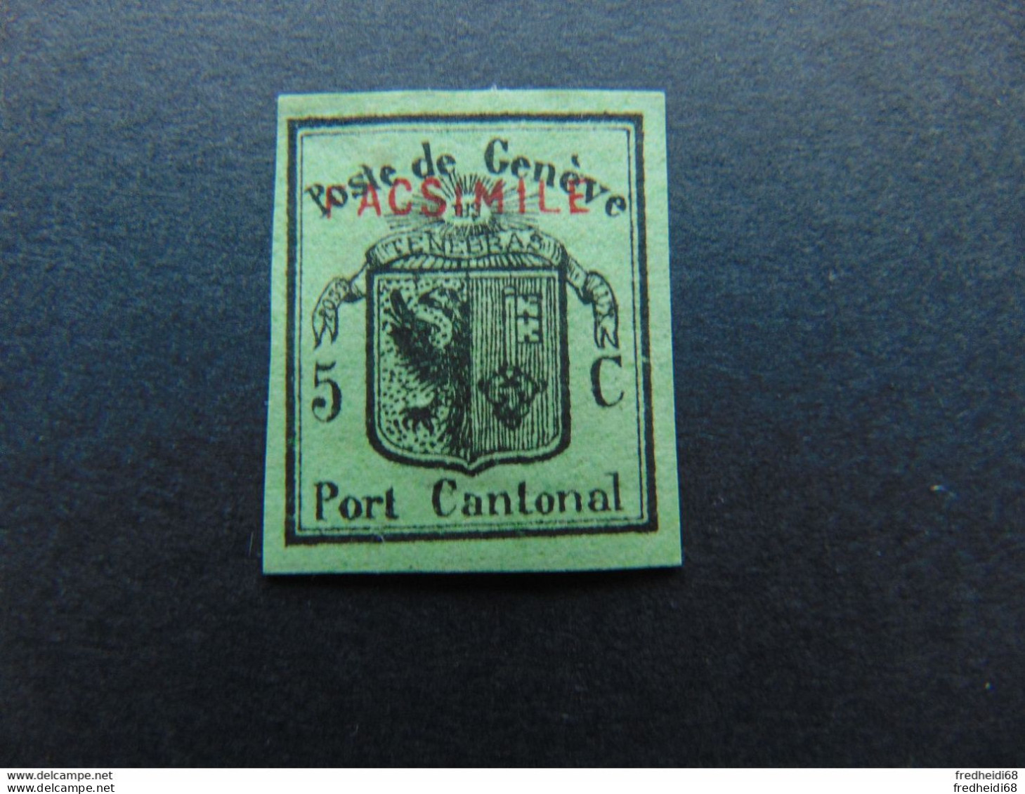 Fac Similé Du N°. 3 (Philex) Port Cantonal Du Canton De Genève - 1843-1852 Timbres Cantonaux Et  Fédéraux