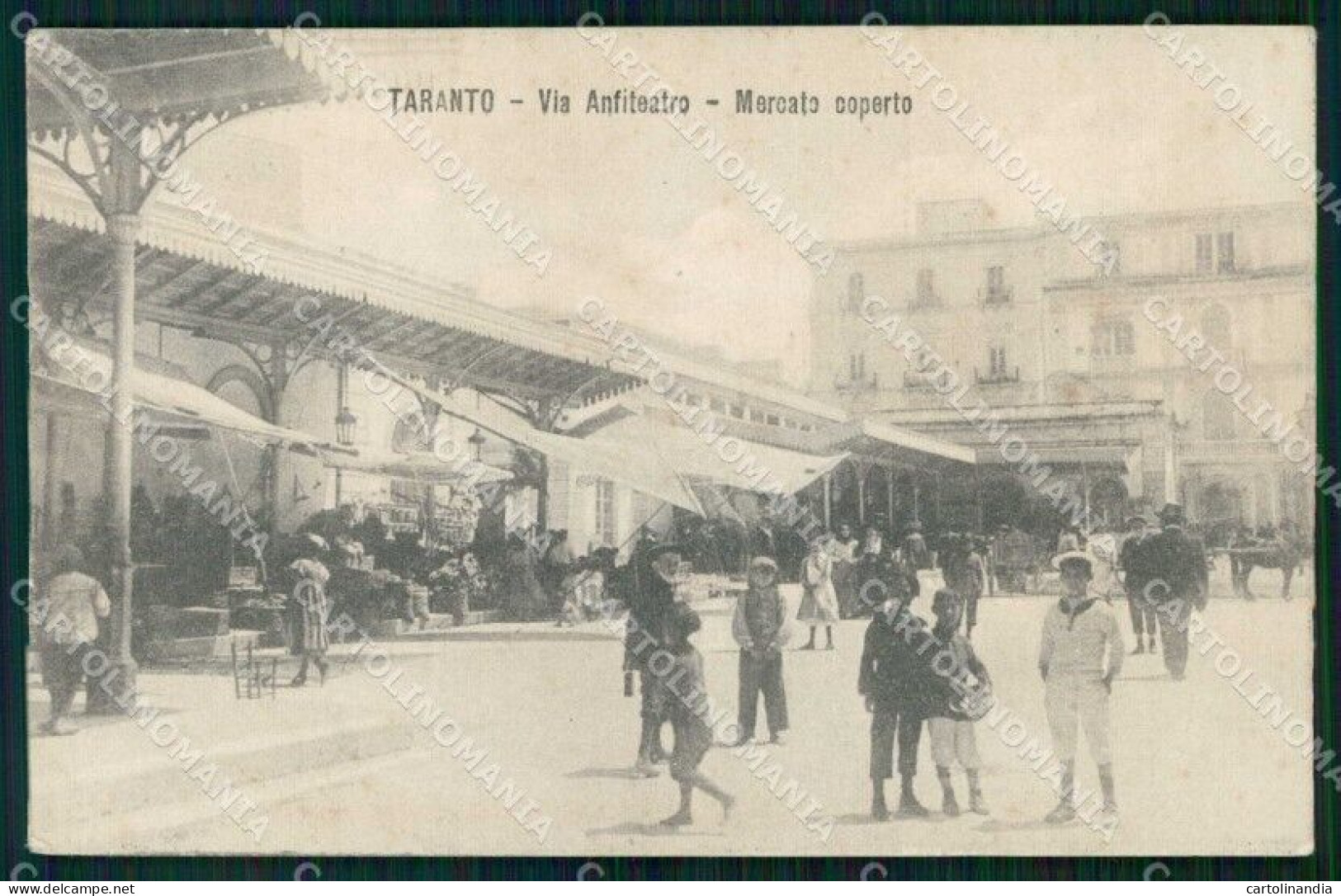 Taranto Città Via Anfiteatro Mercato Coperto Cartolina RT3446 - Taranto