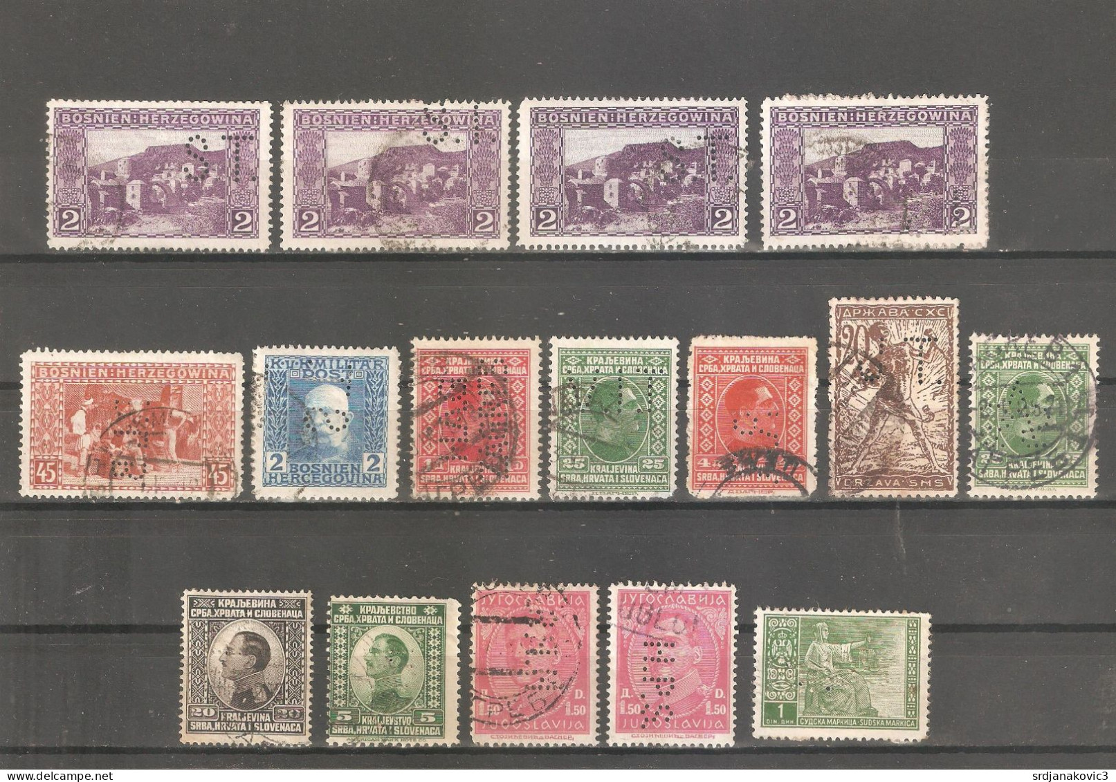 Yugoslavia, Perfins - Unused Stamps