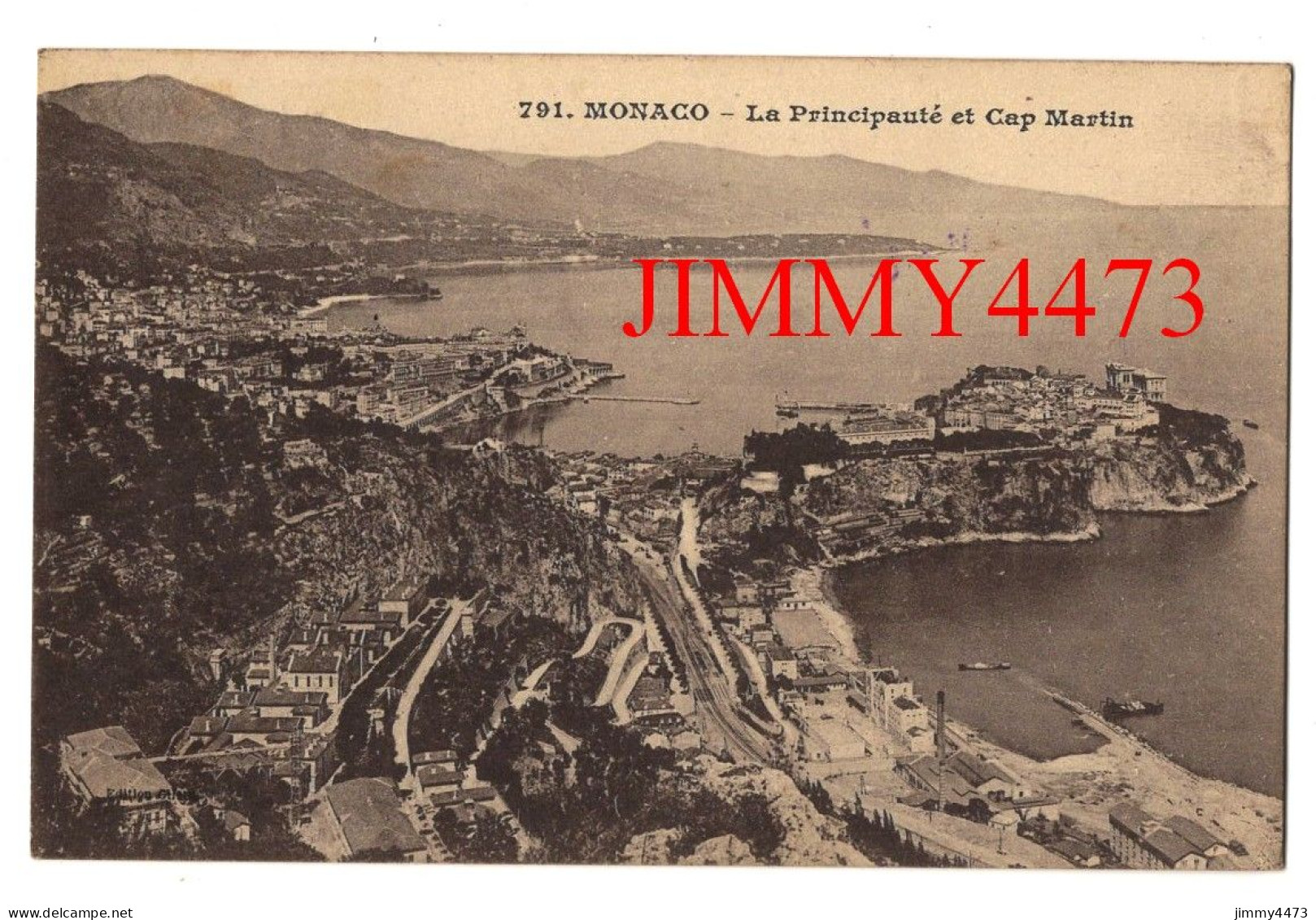 CPA - MONACO En 1917 - La Principauté Et Le Cap Martin - N° 791 - Phot.-Edit. Giletta - Nice - Mehransichten, Panoramakarten