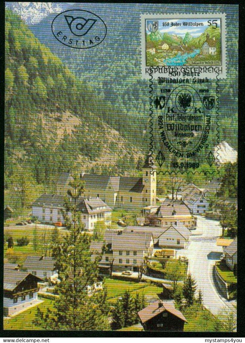 Mk Austria Maximum Card 1989 MiNr 1969 | 850th Anniv Of Wildalpen #max-0047 - Cartoline Maximum