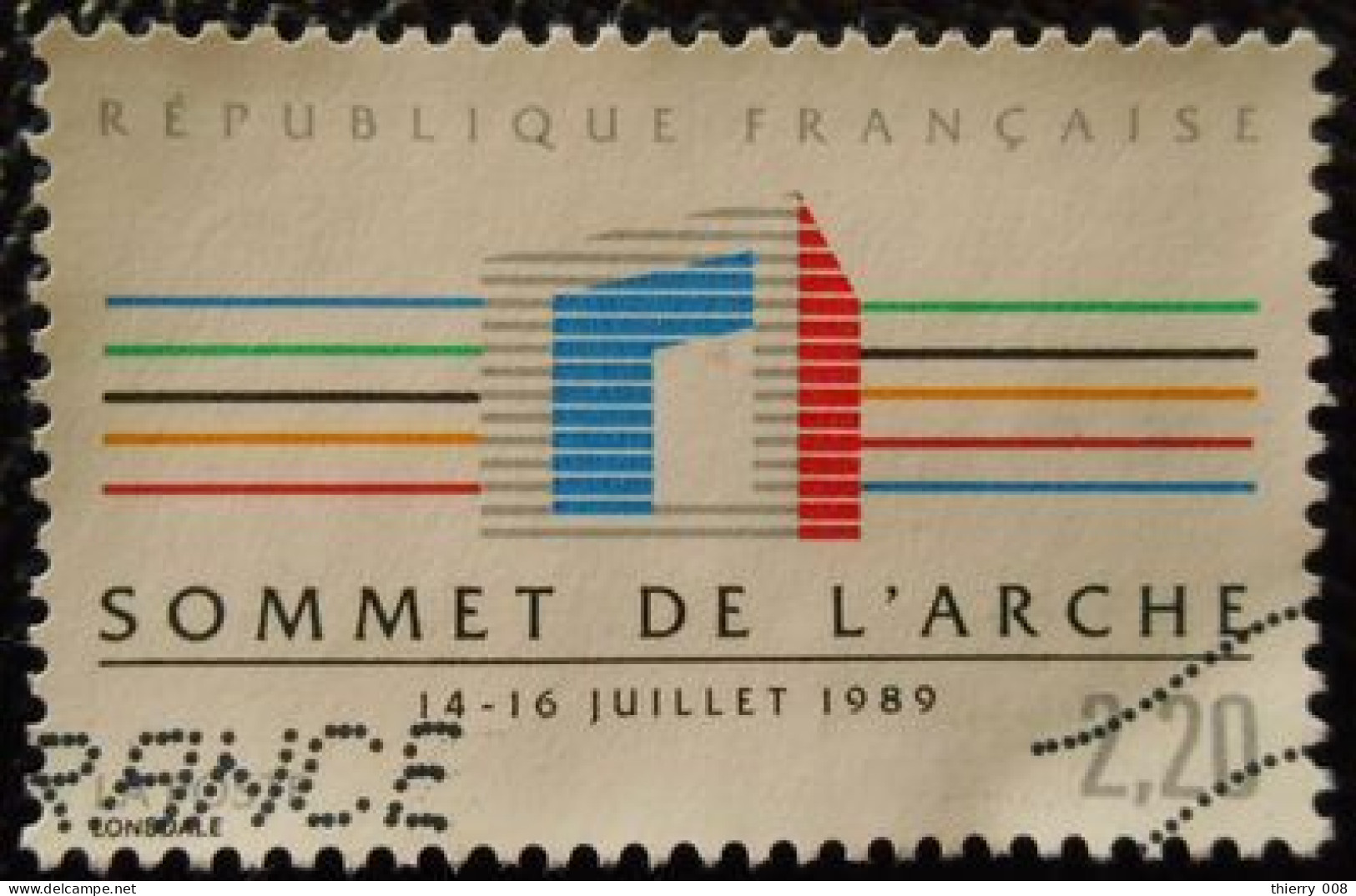 2600 France 1989 Oblitéré  Sommet Des Pays Industrialisés  Grande Arche De La Défense - Usados