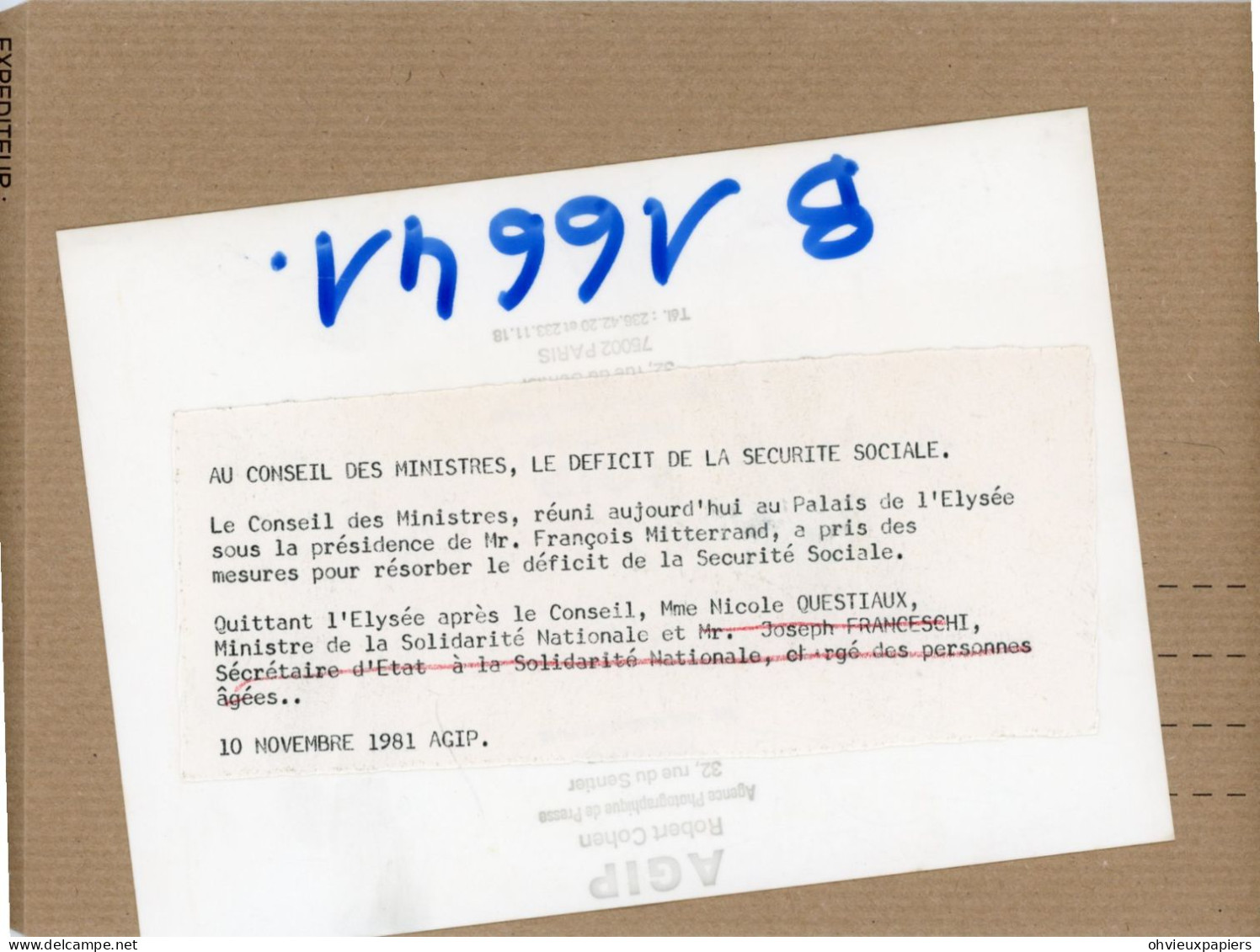 Politique  FRANCE - Lot De 7 Photos  NICOLE QUESTIAUX  Femme Politique Ministre De La Solidarité En 1981 - Persone Identificate