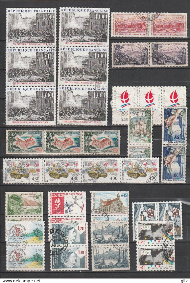 Ensemble De Timbres Par Paire Ou Plus Oblitérés - Collections