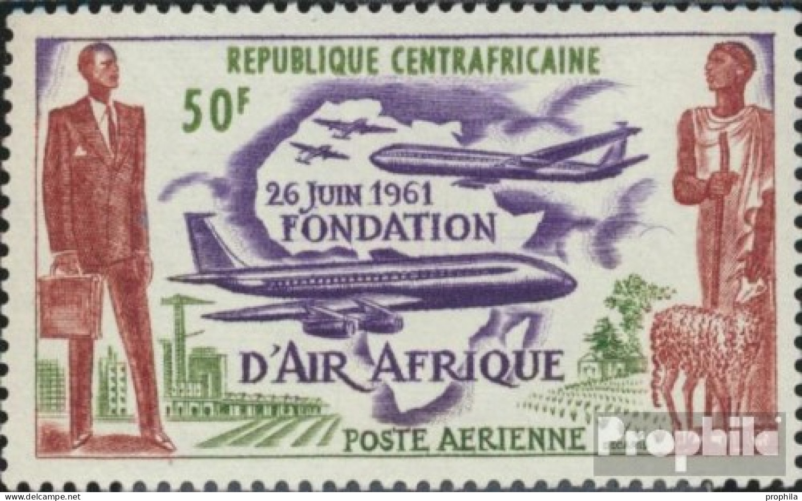 Zentralafrikanische Republik 22 (kompl.Ausg.) Postfrisch 1962 Air Afrique - Zentralafrik. Republik