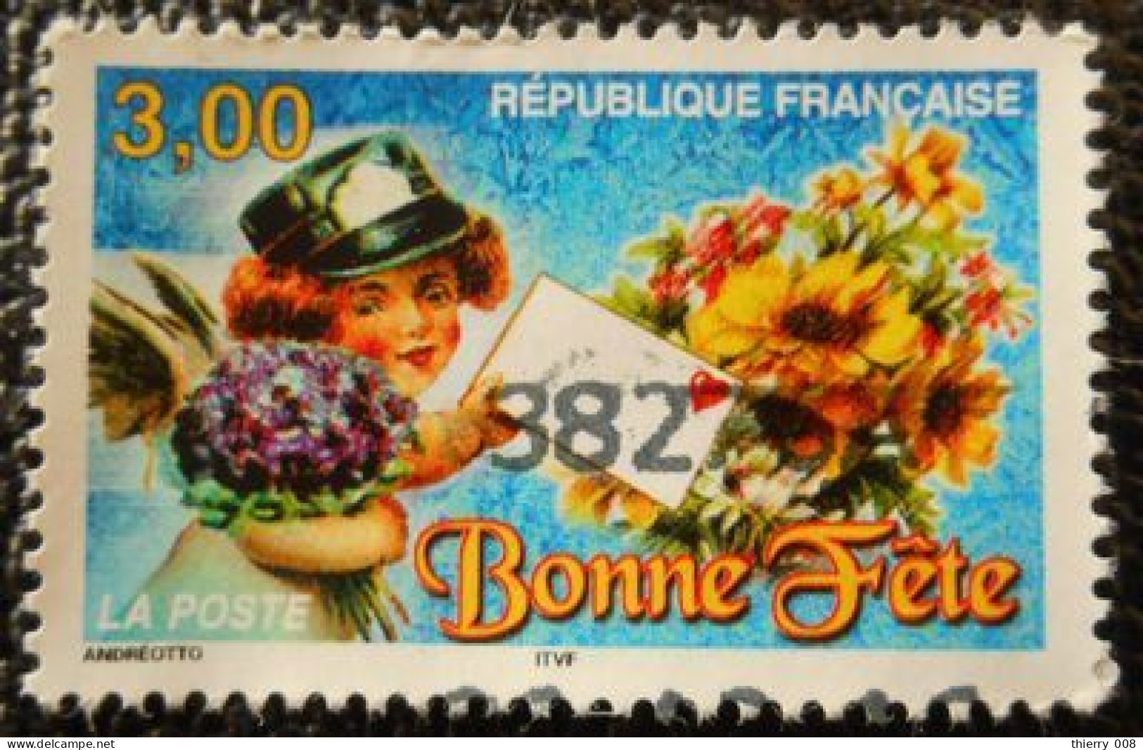 3133 France 1998 Oblitéré  Bonne Fête Petite Fille Bouquet - Oblitérés