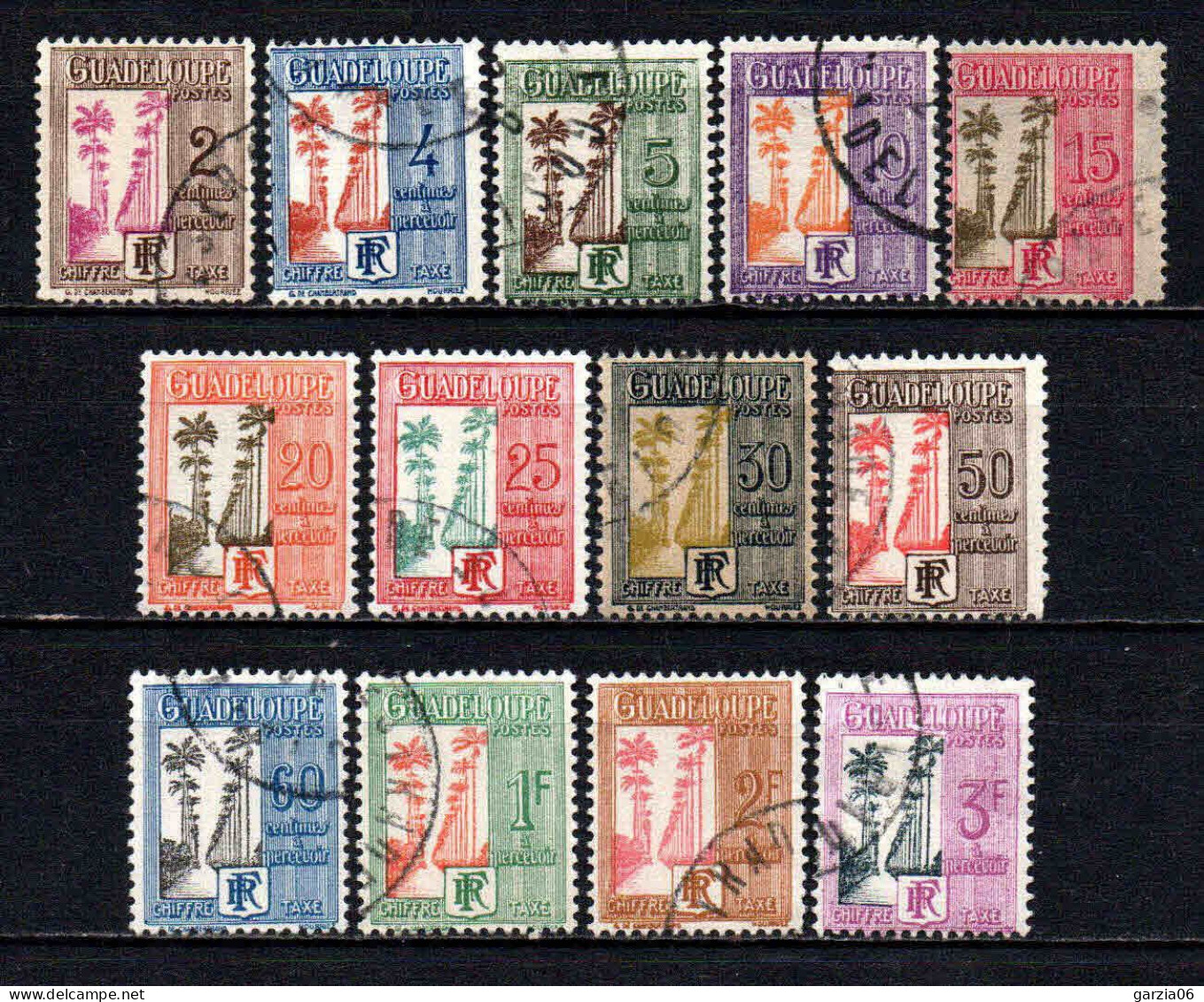 Guadeloupe  - 1928 -  Tb Taxe N° 25 à 37   - Oblit - Used - Timbres-taxe