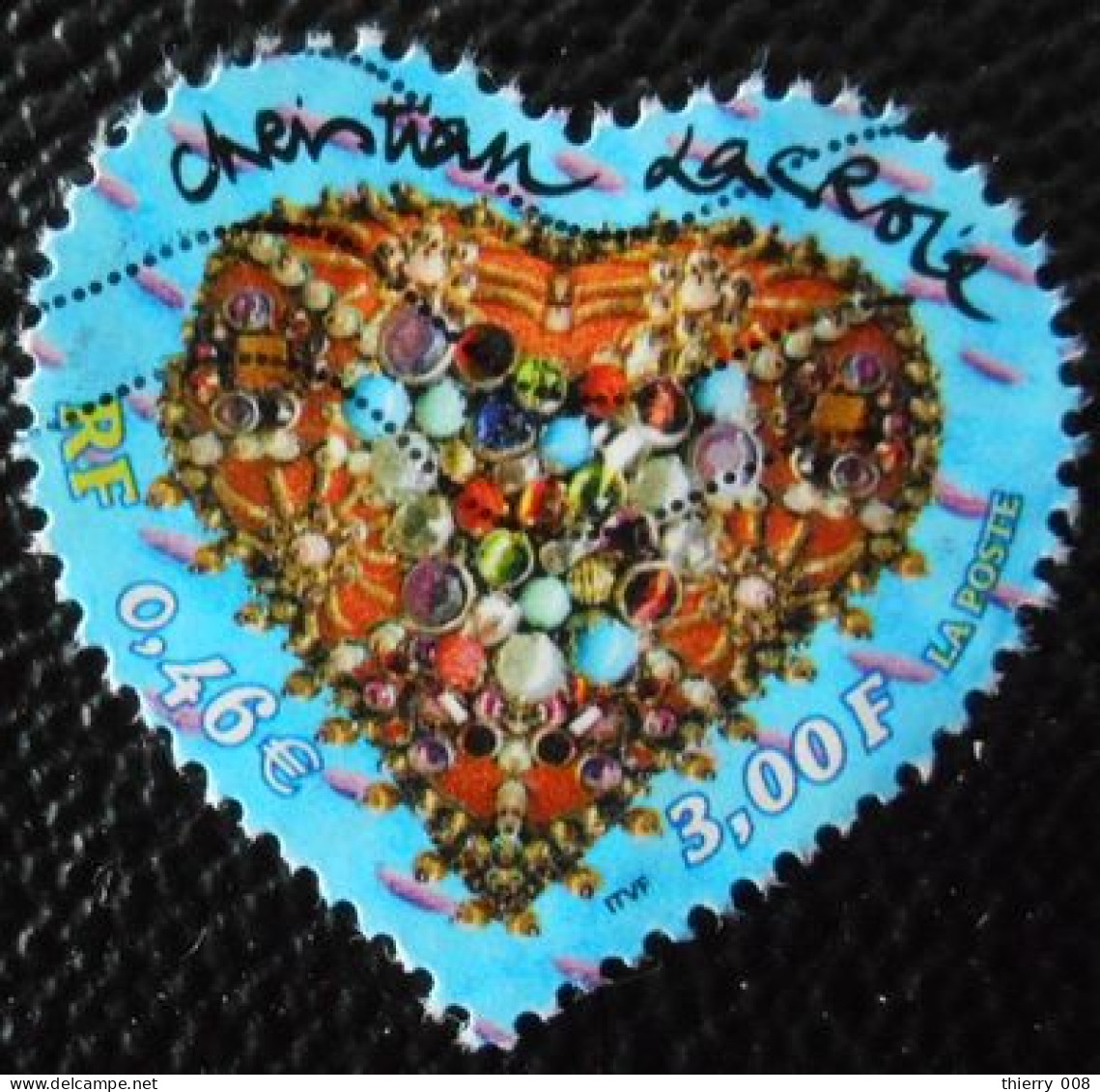 3368 France 2001 Oblitéré  Saint Valentin Coeur Christian Lacroix - Used Stamps