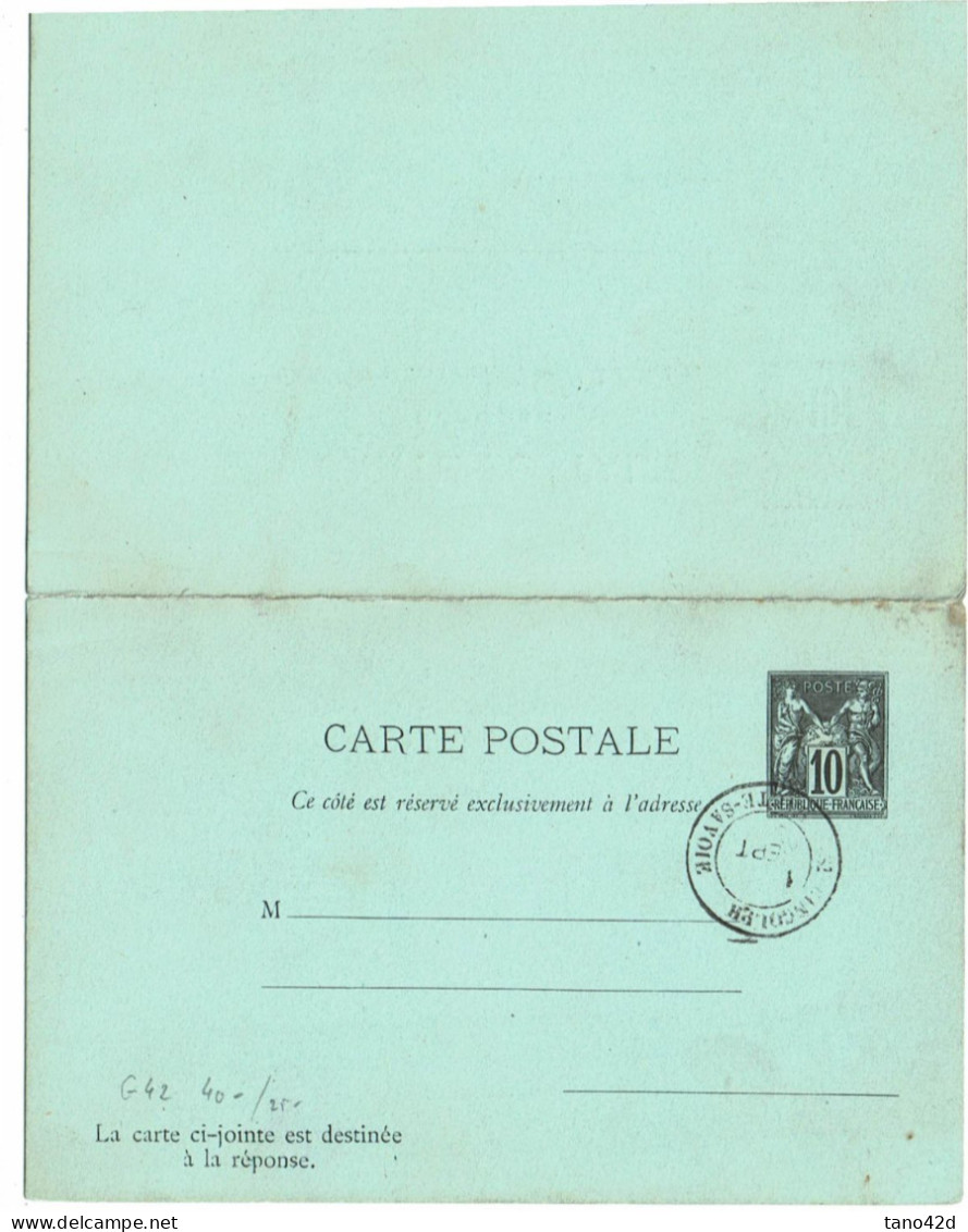 PP15 - FRANCE CPRP SAGE 10c+10c DEMANDE OBLITEREE - Standard Postcards & Stamped On Demand (before 1995)