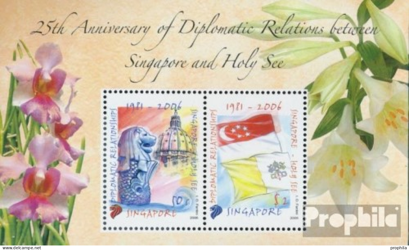 Singapur Block125 (kompl.Ausg.) Postfrisch 2006 Beziehungen Mit Vatikan - Singapour (1959-...)