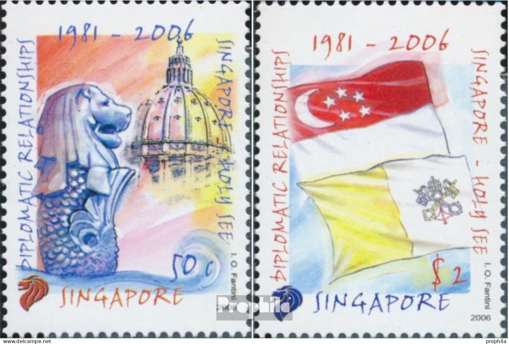 Singapur 1626-1627 (kompl.Ausg.) Postfrisch 2006 Beziehungen Mit Vatikan - Singapur (1959-...)