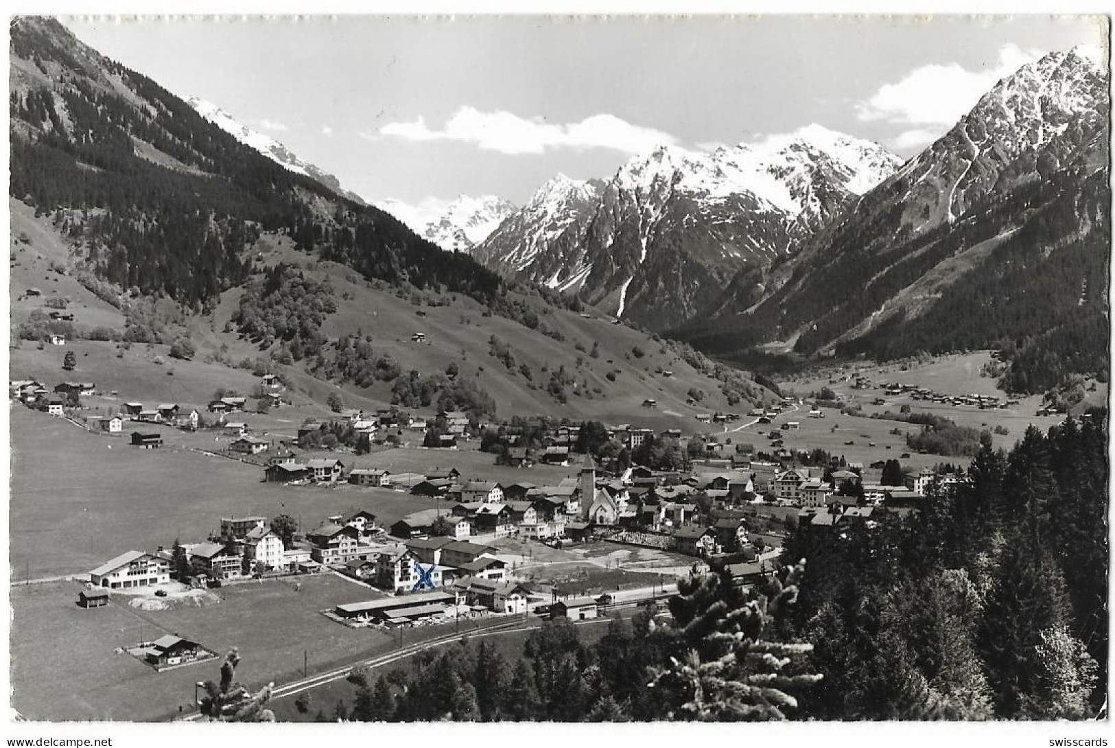 KLOSTERS: Gesamtansicht Mit Bahnhof, Foto-AK 1959 - Klosters