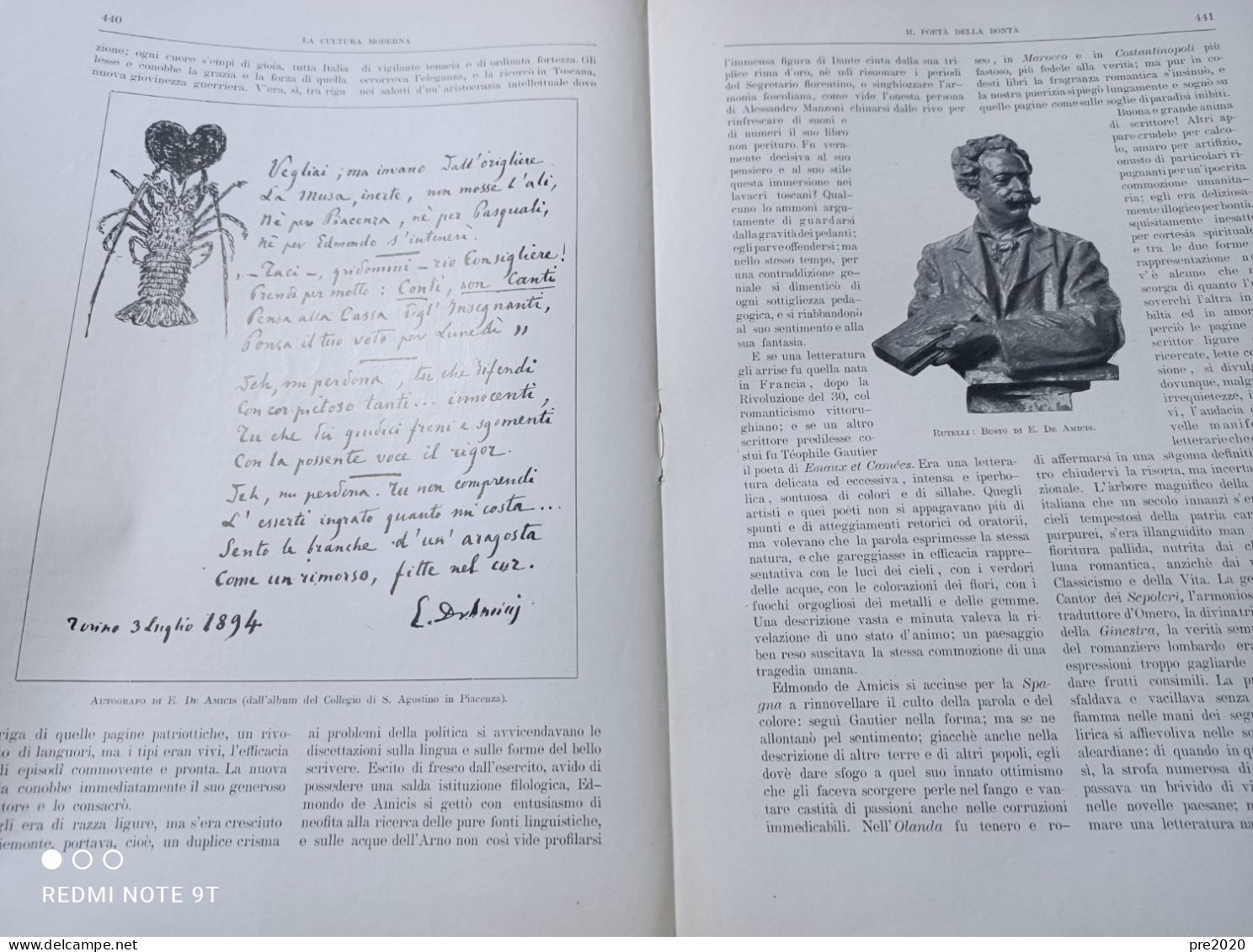 LA CULTURA MODERNA 1912 EDMONDO DE AMICIS BORDIGHERA MONTEPULCIANO GUSTAVO MODENA ADELAIDE RISTORI - Otros & Sin Clasificación