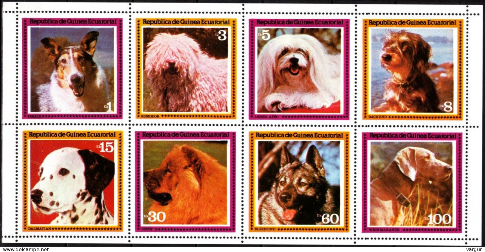 EQUATORIAL GUINEA 1978 Fauna: Dogs. Mini-Sheet, MNH - Chiens