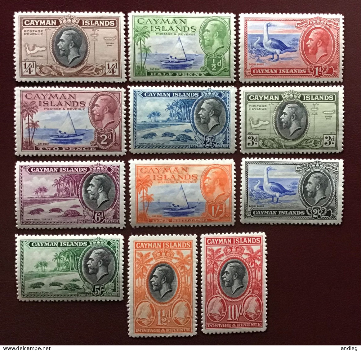 Cayman Islands, 1935, MVLH, Stanley Gibbons £ 200. Série Complète. - Antilles