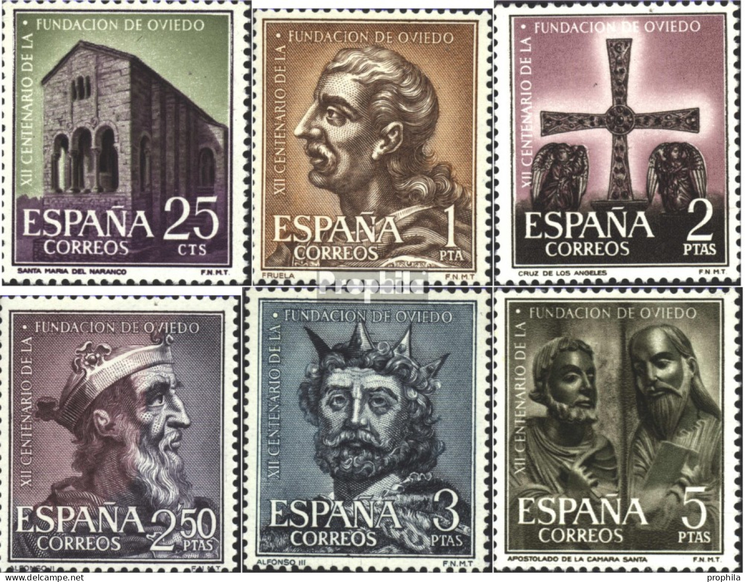 Spanien 1289-1294 (kompl.Ausg.) Postfrisch 1961 Oviedo - Ongebruikt