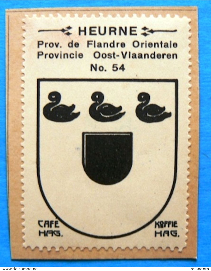 Oost Vlaanderen N054 Heurne Oudenaarde Timbre Vignette 1930 Café Hag Armoiries Blason écu TBE - Tea & Coffee Manufacturers