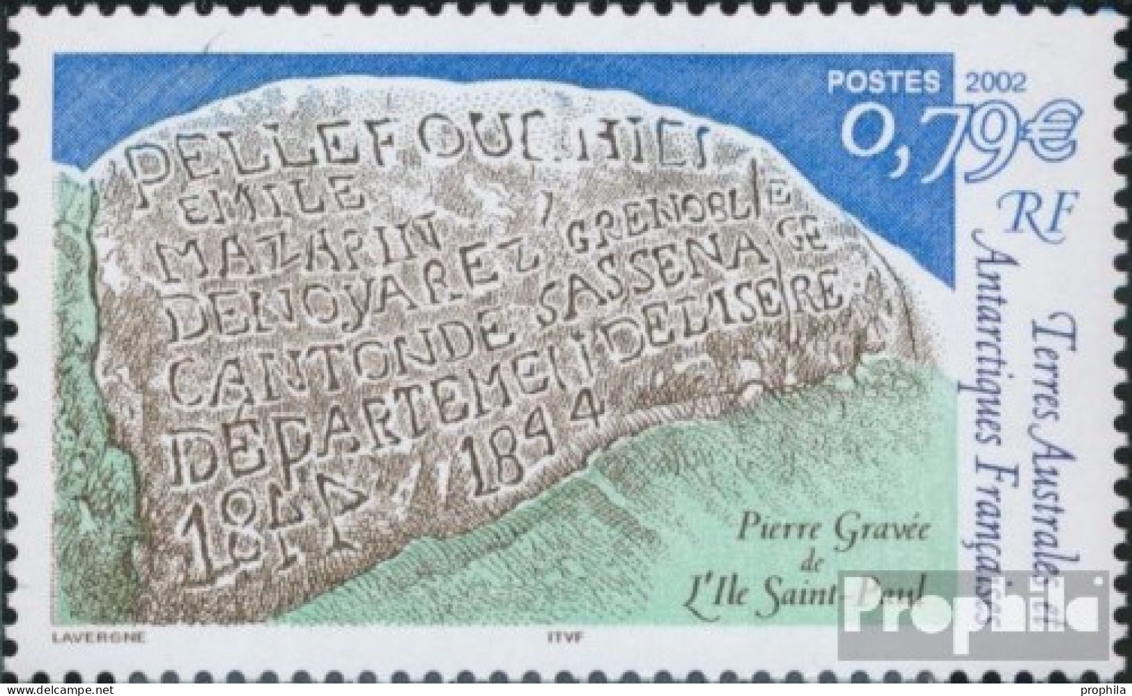 Französ. Gebiete Antarktis 485 (kompl.Ausg.) Postfrisch 2002 Gravierter Stein Saint Paul - Ongebruikt