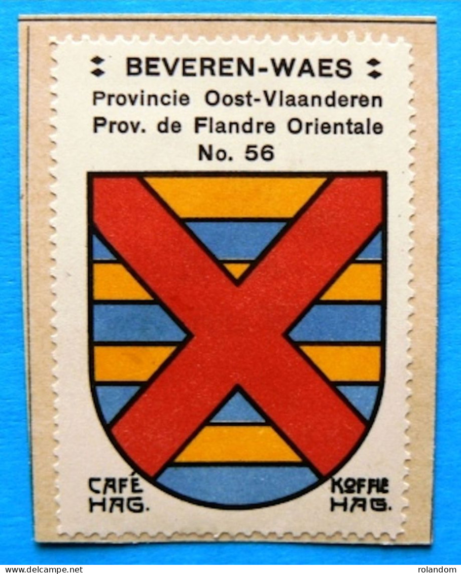 Oost Vlaanderen N056 Beveren-Waes Beveren-Waas Timbre Vignette 1930 Café Hag Armoiries Blason écu TBE - Tea & Coffee Manufacturers