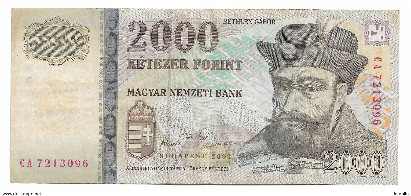 HONGRIE - 2.000 FORINT 2005 - Hungría