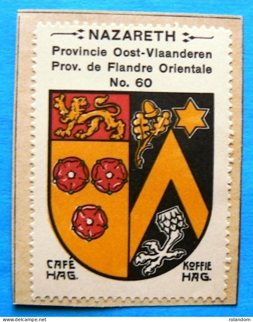 Oost Vlaanderen N060 Nazareth Timbre Vignette 1930 Café Hag Armoiries Blason écu TBE - Tea & Coffee Manufacturers