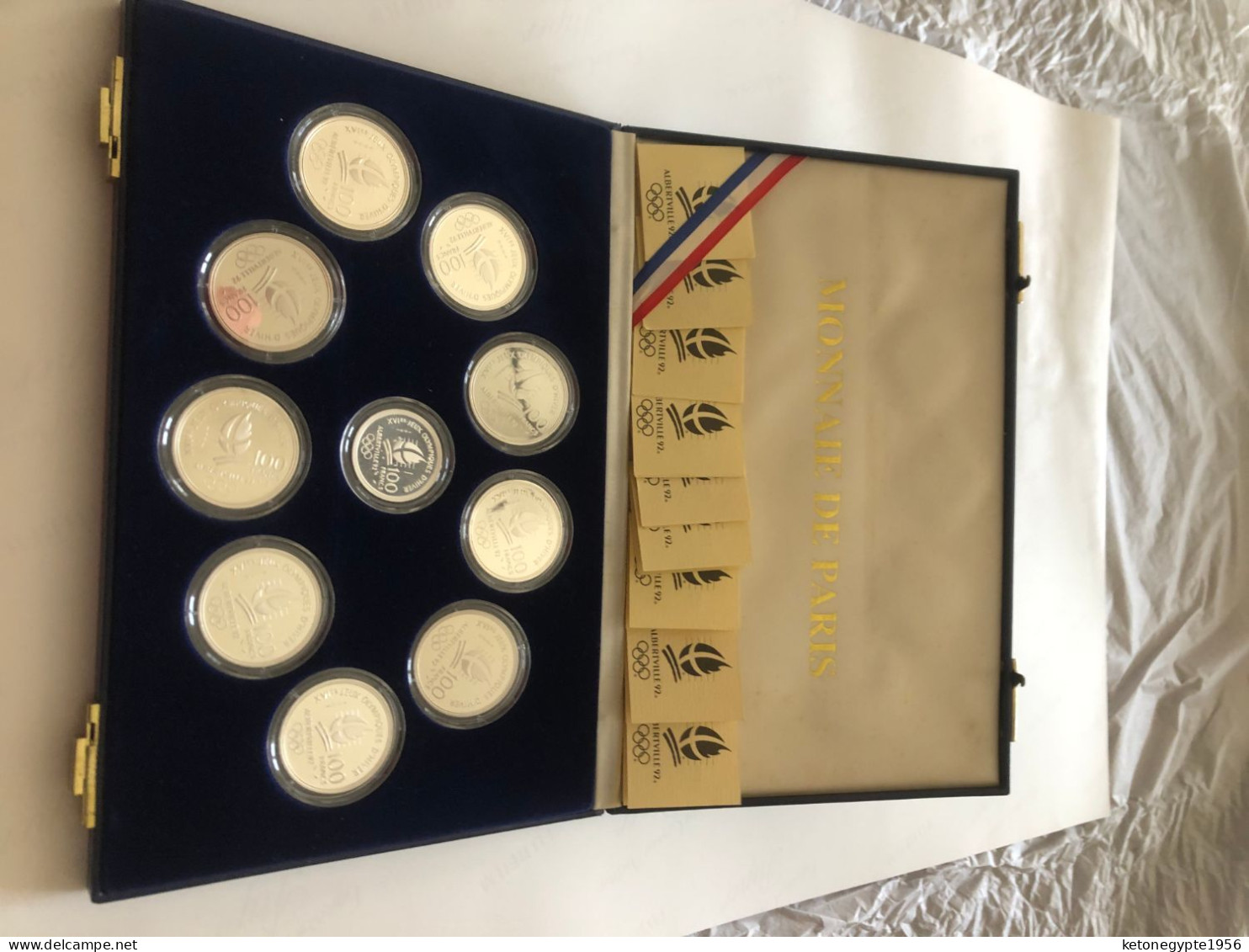 Coffret De 10 X 100F JO Alberville 92 Dont La Rare Essai Pierre De Coubertin - BU, Proofs & Presentation Cases