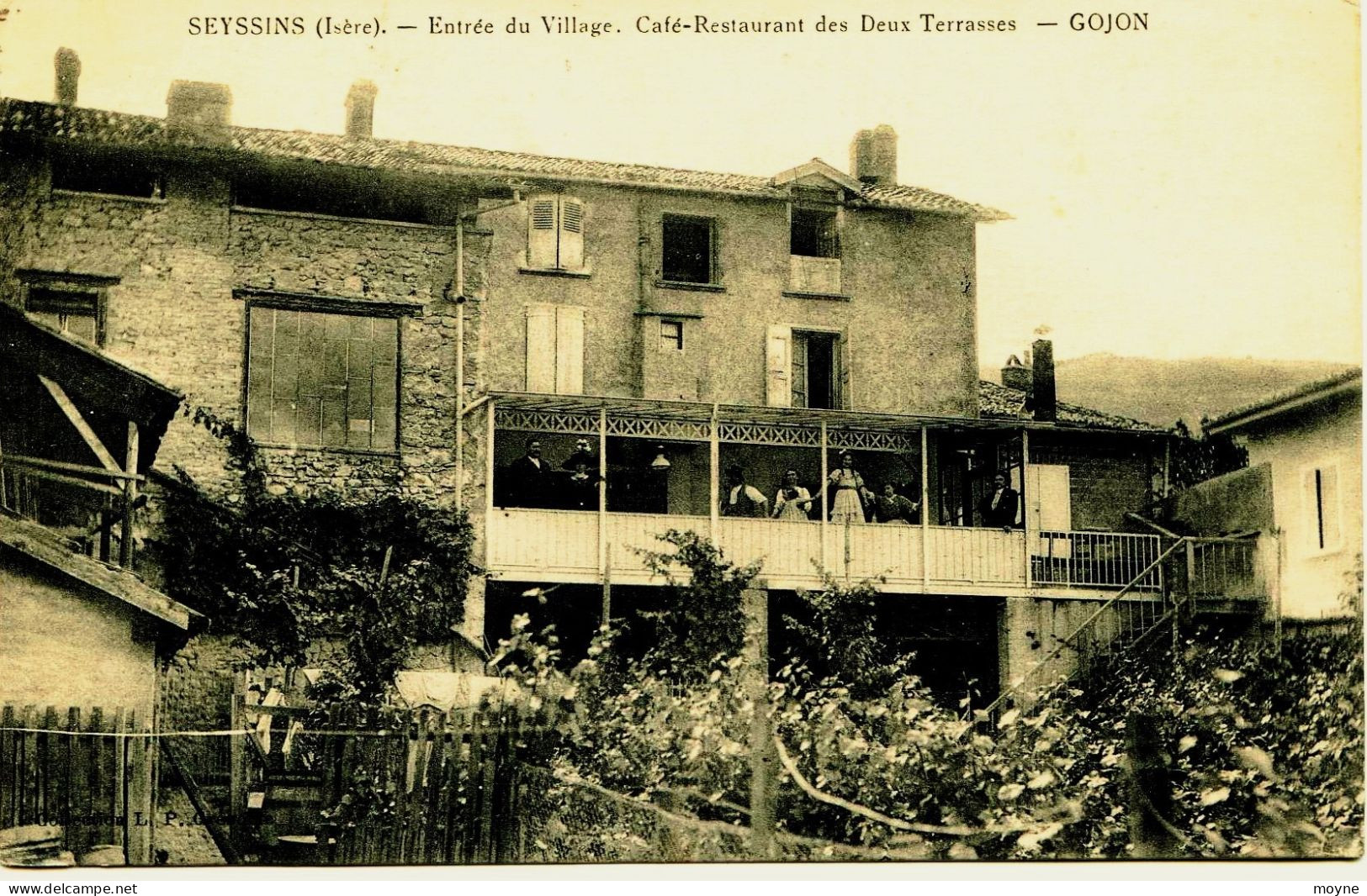 3482 - Isére - SEYSSINS  :  CAFE RESTAURANT Des  DEUX TERRASSES  -  GOJON  -  Circulée En 1914 - Otros & Sin Clasificación