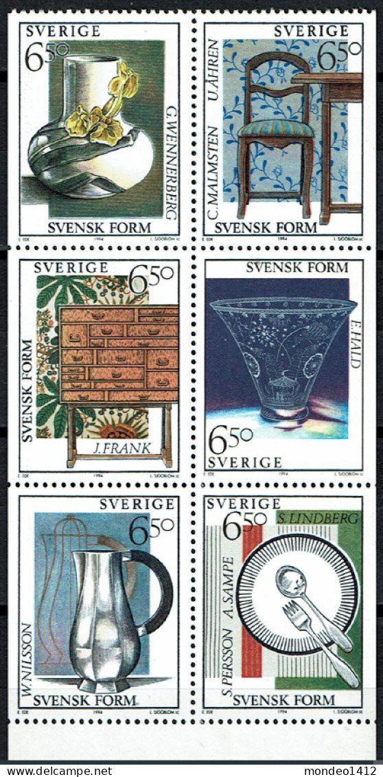 Sweden - 1994 - Yv 1812/17 - Swedish Design, Style Suédois, Objets Et Mobilier - MNH - Nuovi