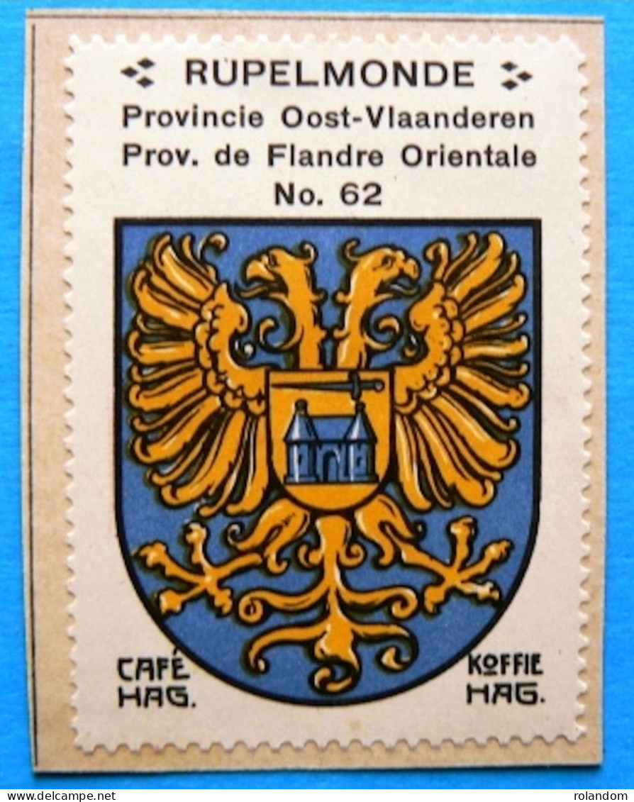 Oost Vlaanderen N062 Rupelmonde Kruibeke Timbre Vignette 1930 Café Hag Armoiries Blason écu TBE - Tè & Caffè