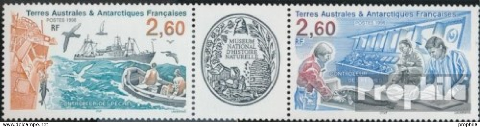 Französ. Gebiete Antarktis 380-381 Dreierstreifen (kompl.Ausg.) Postfrisch 1998 Fischfangkontrolle - Unused Stamps