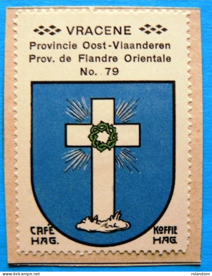 Oost Vlaanderen N079 Vracene Vrasene Beveren Timbre Vignette 1930 Café Hag Armoiries Blason écu TBE - Tee & Kaffee