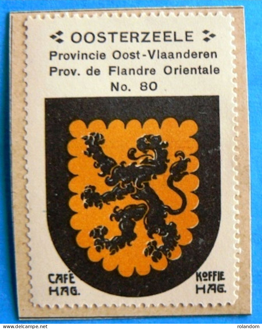 Oost Vlaanderen N080 Oosterzeele Oosterzele Timbre Vignette 1930 Café Hag Armoiries Blason écu TBE - Tea & Coffee Manufacturers