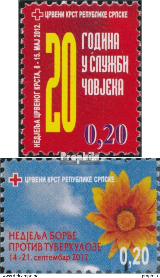 Bosnien - Serbische Republ. Z30A,Z31A (kompl.Ausg.) Zwangszuschlagsmarken Postfrisch 2012 Rotes Kreuz - Serbie