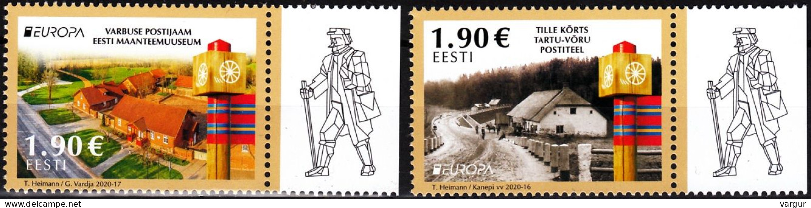 ESTONIA 2020-15 EUROPA: Ancient Postal Routes, MNH - 2020