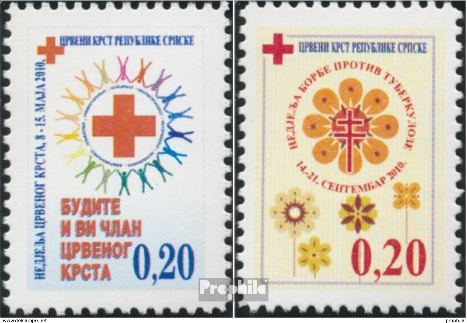 Bosnien - Serbische Republ. Z26A,Z27A (kompl.Ausg.) Zwangszuschlagsmarken Postfrisch 2010 Rotes Kreuz - Servië