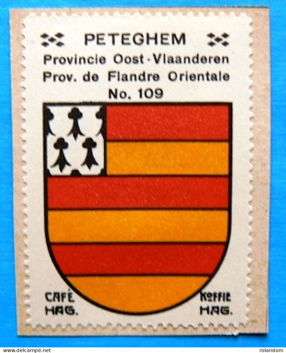 Oost Vlaanderen N109 Peteghem Wortegem-Petegem Timbre Vignette 1930 Café Hag Armoiries Blason écu TBE - Té & Café