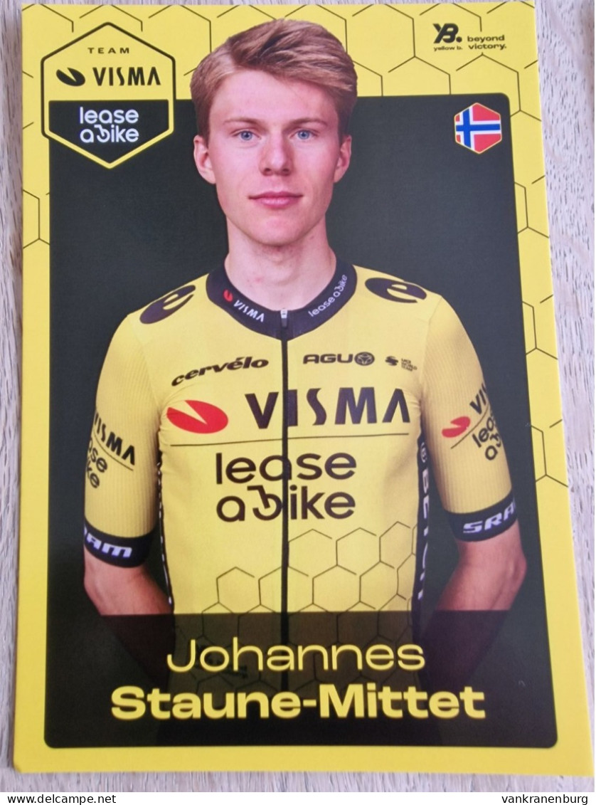 Card Johannes Staune-Mittet - Team Visma-Lease A Bike - 2024 - Cycling - Cyclisme - Ciclismo - Wielrennen - Cycling