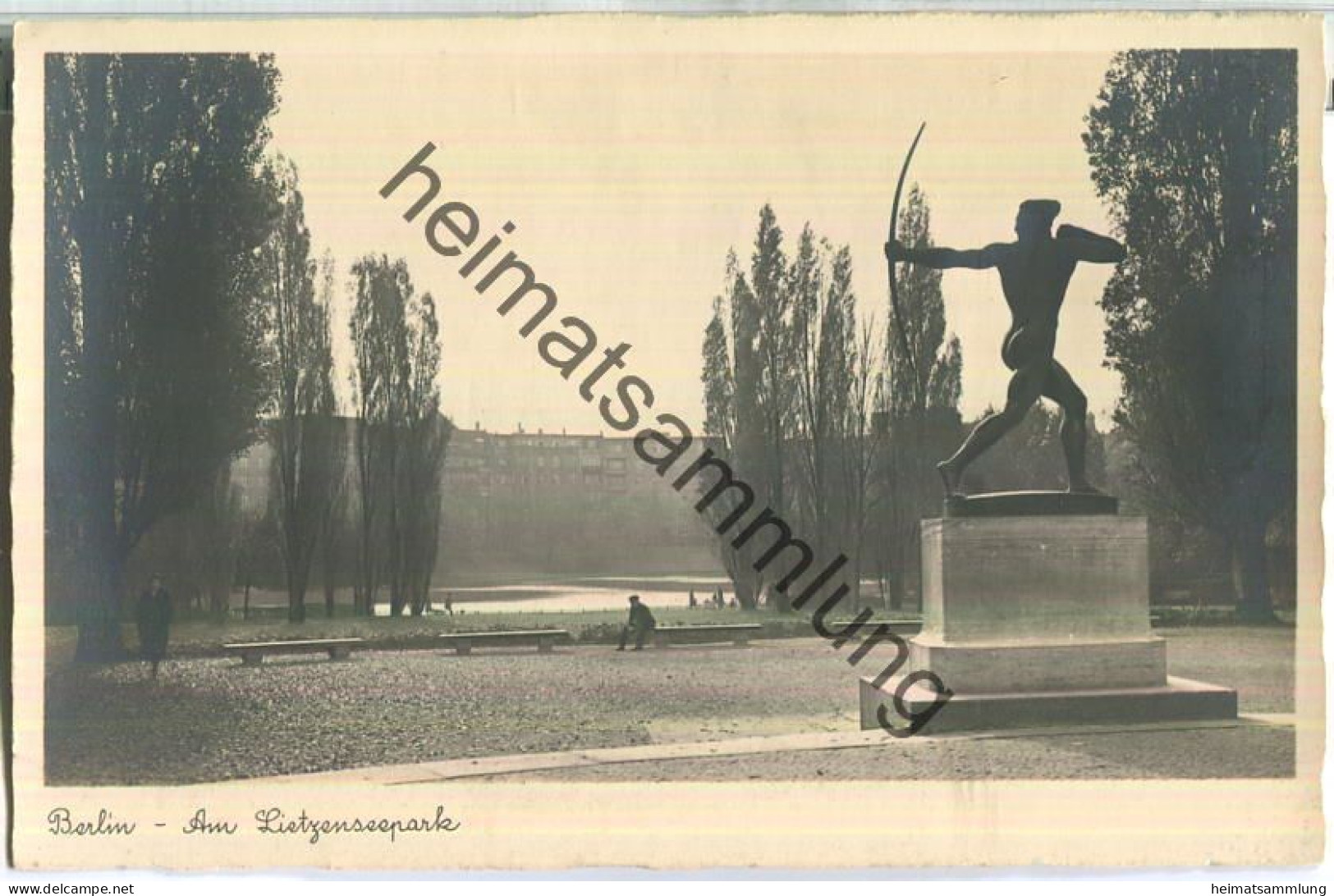 Berlin - Lietzenseepark - Bogenschütze - Foto-Ansichtskarte - Verlag Stengel & Co Dresden - Charlottenburg