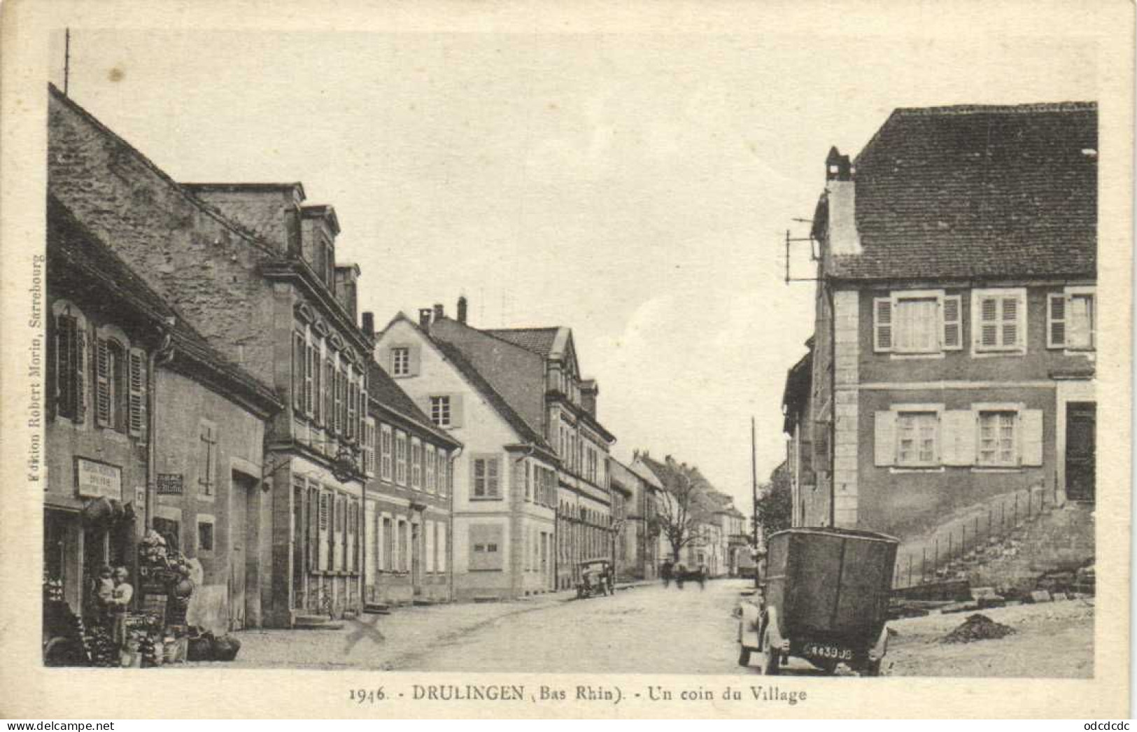 DRULINGEN ( Bas Rhin )Un Coin Du Village Voitures Commerce Peu Courant  RV - Drulingen