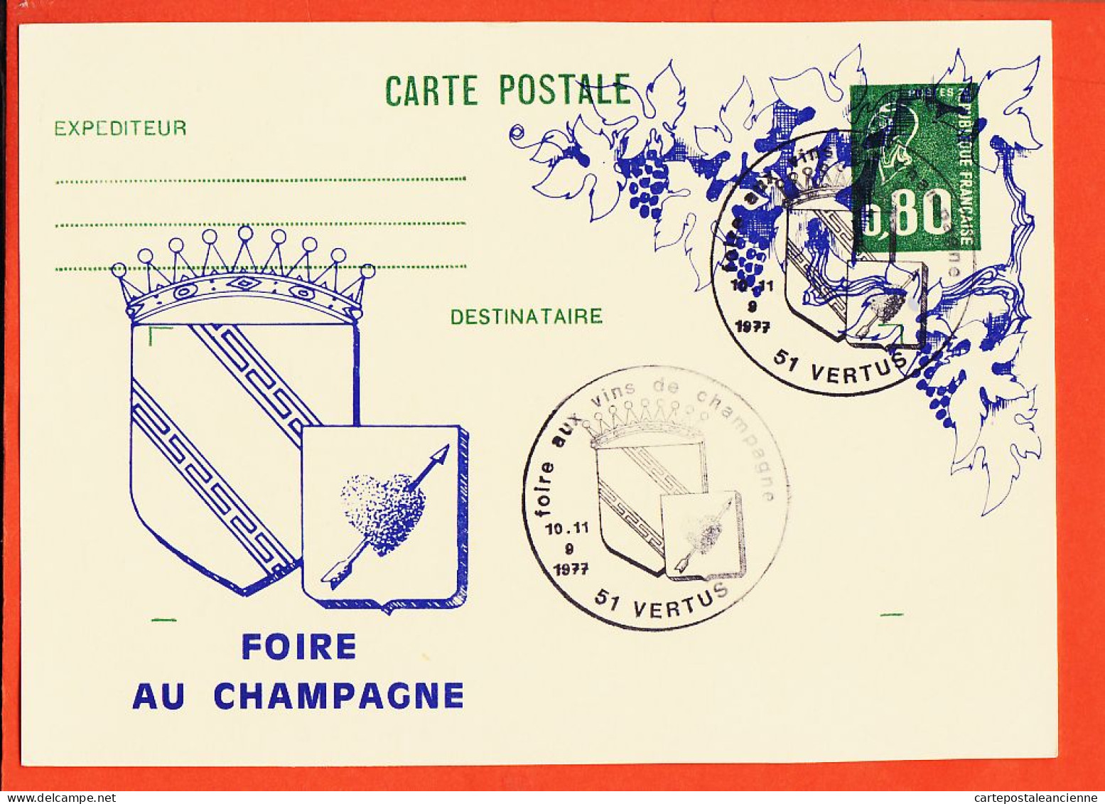 26376 / ⭐ ♥️ VERTUS 51-Marne Foire Aux Vins De CHAMPAGNE 10-11 Septembre 1977 - Vertus