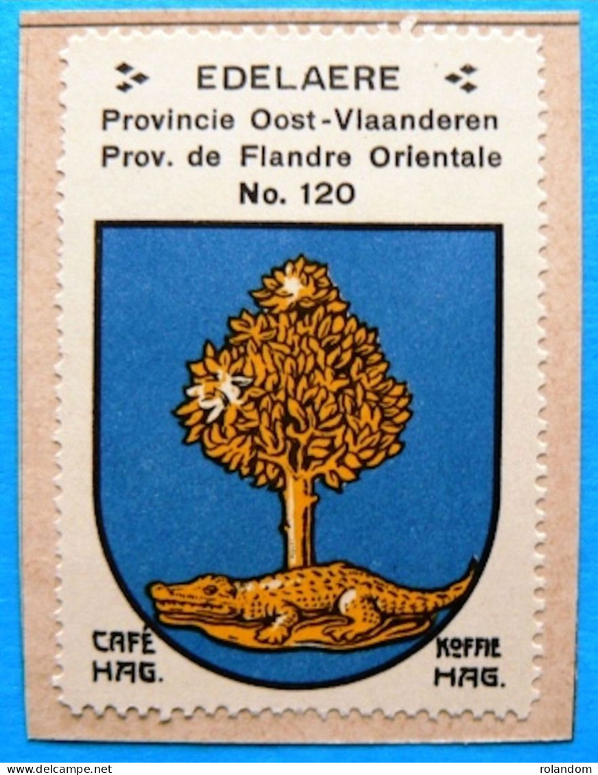 Oost Vlaanderen N120 Edelaere Edelare Oudenaarde Timbre Vignette 1930 Café Hag Armoiries Blason écu TBE - Tee & Kaffee