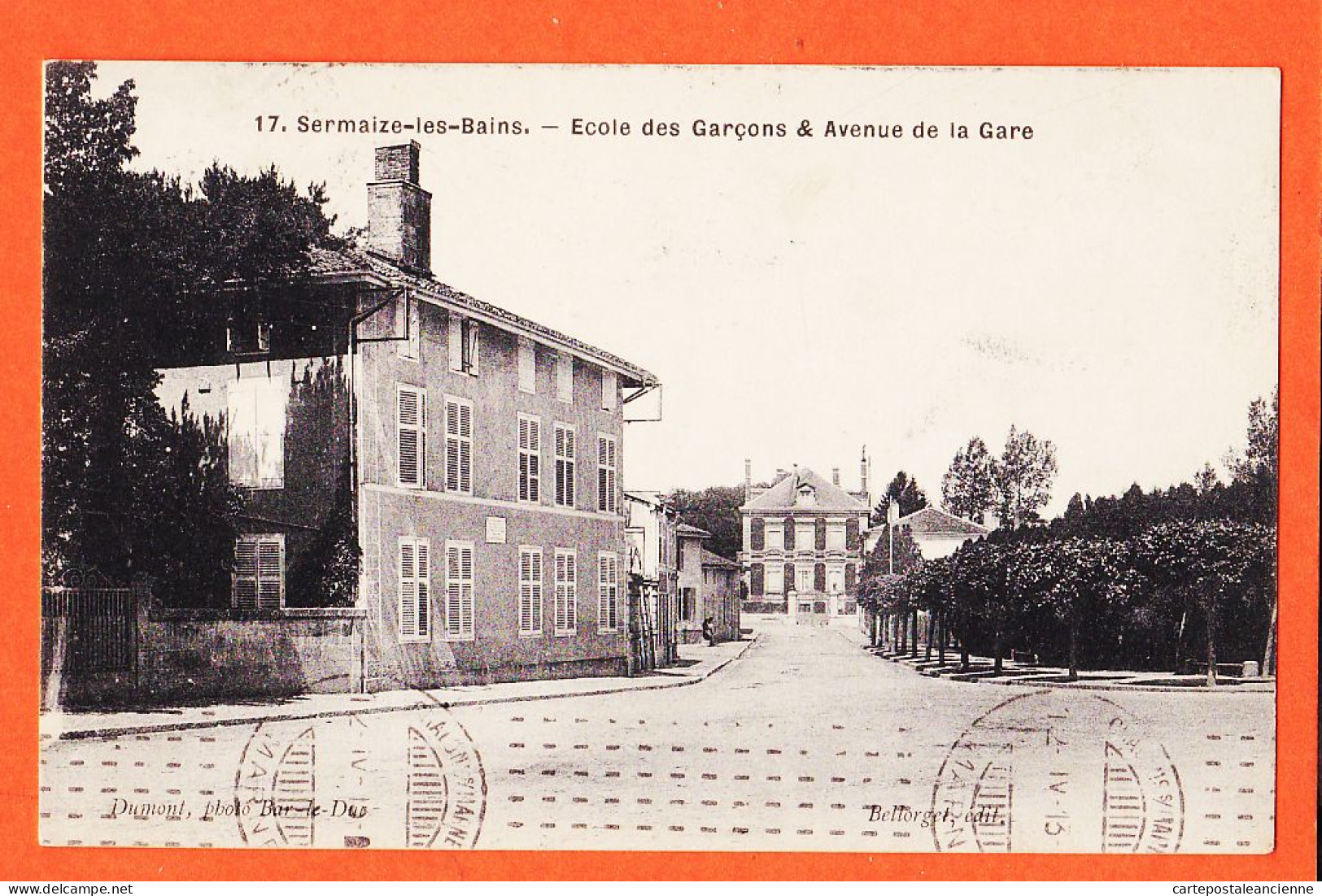26370 / ⭐ ♥️ SERMAIZE-les-BAINS 51-Marne Ecole GARCONS Avenue GARE 1913 à Gabrielle BARBILLAT Langres-DUMONT BELLORGET - Sermaize-les-Bains