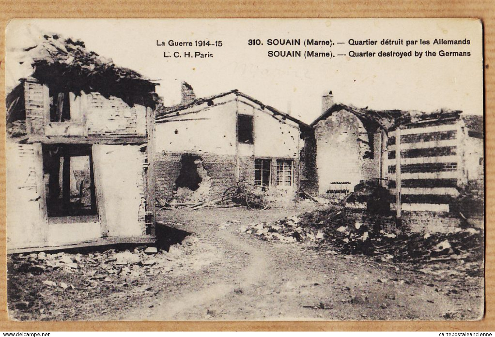 26339 / ⭐ SOUAIN 51-Marne Quartier Détruit Par Allemands GUERRE 1914-15 CpaWW1 ALARY-RUELLLE 310 L.C.H - Other & Unclassified
