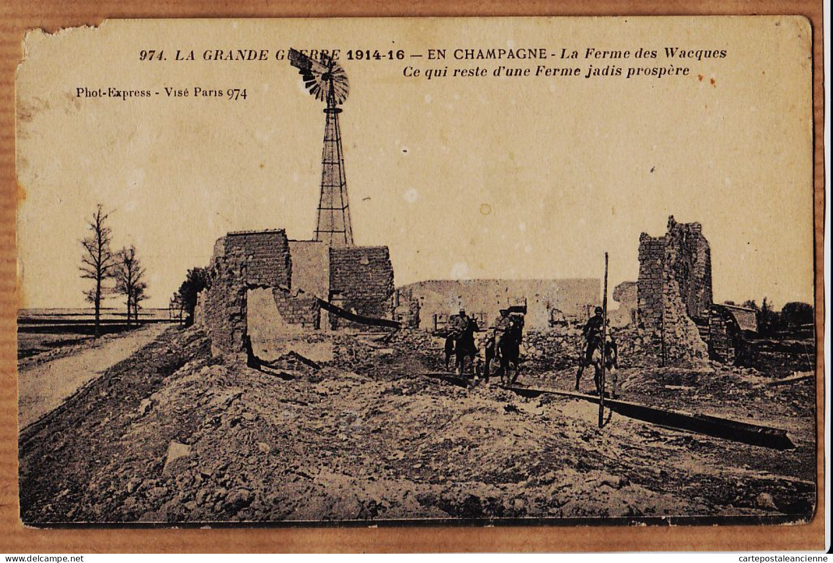 26358 / ⭐ LES WACQUES 51-Marne Ce Qui Reste De La Ferme Des Jadis Prospère Grande Guerre 1914-16 CpaWW1 BAUDINIERE 974 - Other & Unclassified