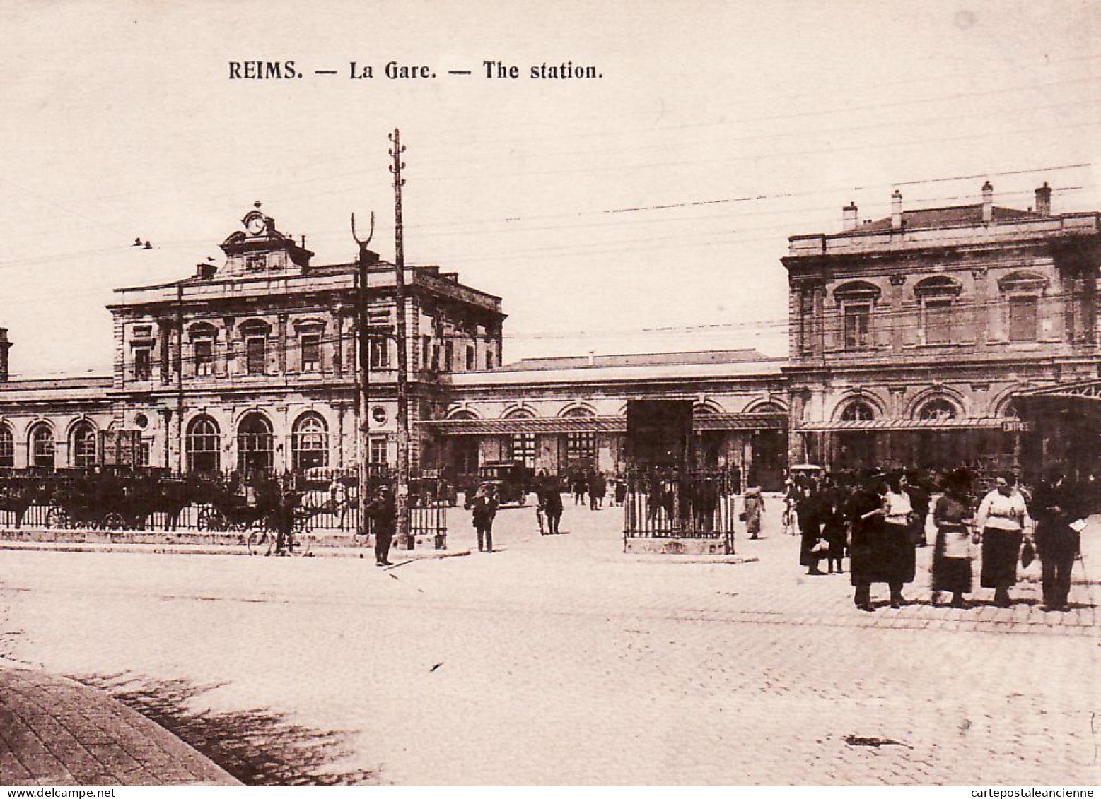 26189 / ⭐ REIMS 51-Marne La Gare Façade Grille Entrée The Station Cptrain 1920s- OR BRUNEL MATOUGUES  - Reims