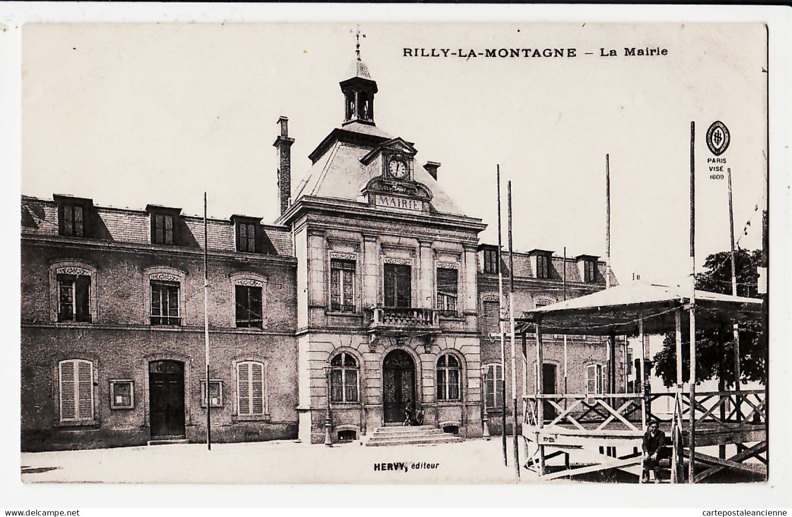 26379 / ⭐ RILLY-la-MONTAGNE 51-Marne MAIRIE Kiosque à Musique Bois PROVISOIRE 16.12.1916 - HERVY Editeur - Rilly-la-Montagne