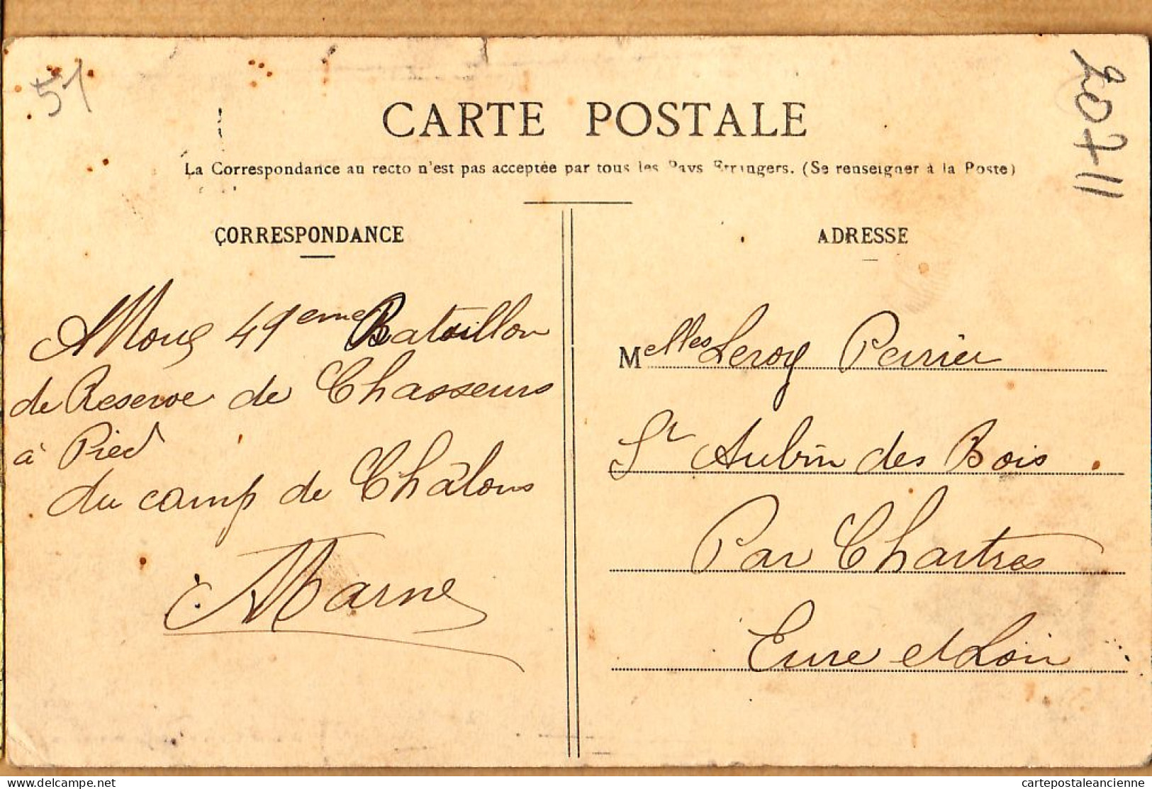 26257 / ⭐ 51-Marne CAMP De CHALONS N°65 Un COIN CAMPEMENT 06.07.1908 à LEROY PERRIER St Aubin Des Bois Eure Loir - Camp De Châlons - Mourmelon