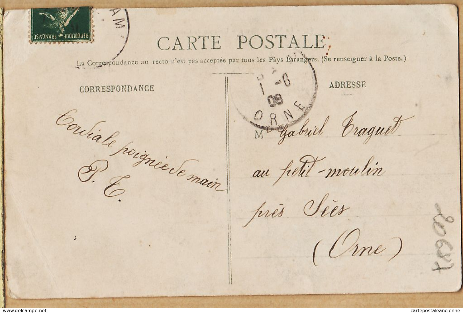 26245 / ⭐   Le 01.06.1908 à TRAGUET Petit Moulin Près Sees Orne- 51-MOURMELON Le GRAND VIE Au CAMP Coin Campement Marne - Mourmelon Le Grand