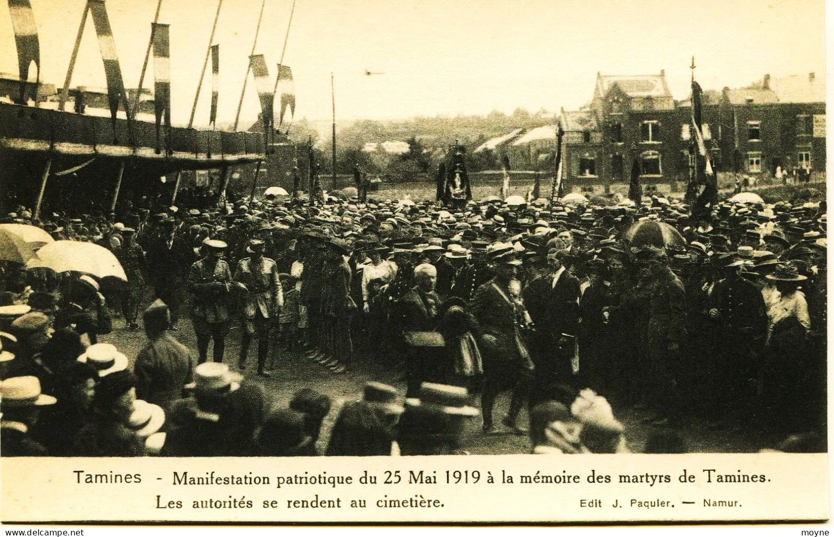 3488 - Belgique - TAMINES - Manifestation Patriotique Du 25 Mai 1919 - LES AUTORITES AU CIMETIERE- RARE - Autres & Non Classés